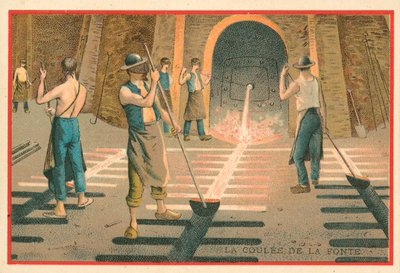 Casting molten iron by French School